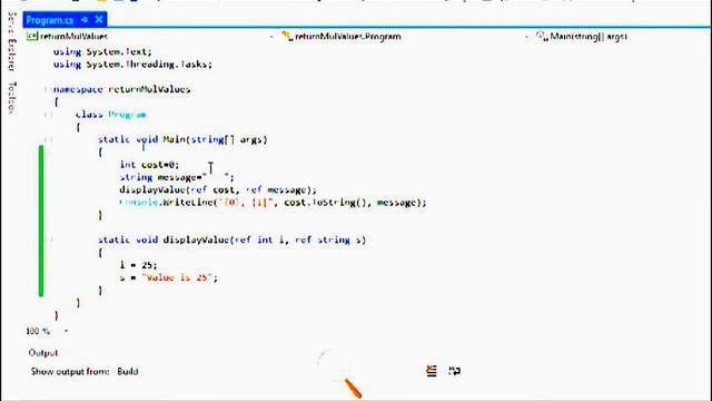 Returning multiple values from a function in C# смотреть онлайн