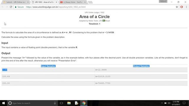 Solve URI 1002 problem in python смотреть онлайн