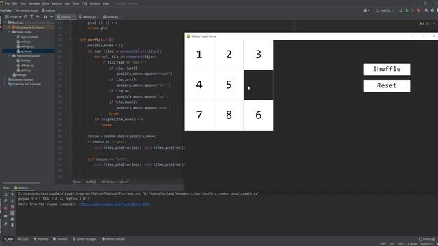 Sliding Puzzle Game in Python using Pygame and Object Oriented - Part 5 смотреть онлайн