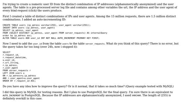 Creating a numeric user ID from distinct combinations of IP and user agent from a server log смотреть онлайн