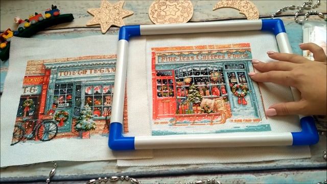 62. Вышивка крестом. Готовая новогодняя вышивка Coffee Shoppe от Dimensions ( арт 70-08973) смотреть онлайн