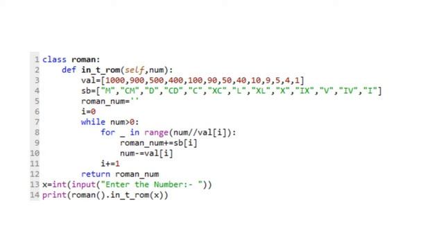 Covert any integer to its Roman Form!!(Using python) смотреть онлайн