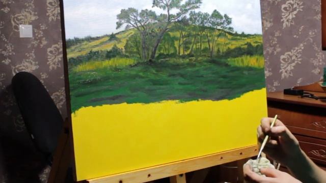 Рисуем картину "Овцы на лугу" маслом смотреть онлайн