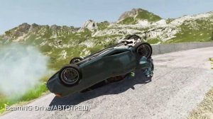 004  Реалистичные падения Автомобиля с обрыва.  BeamNG Drive _АВТОТРЕШ