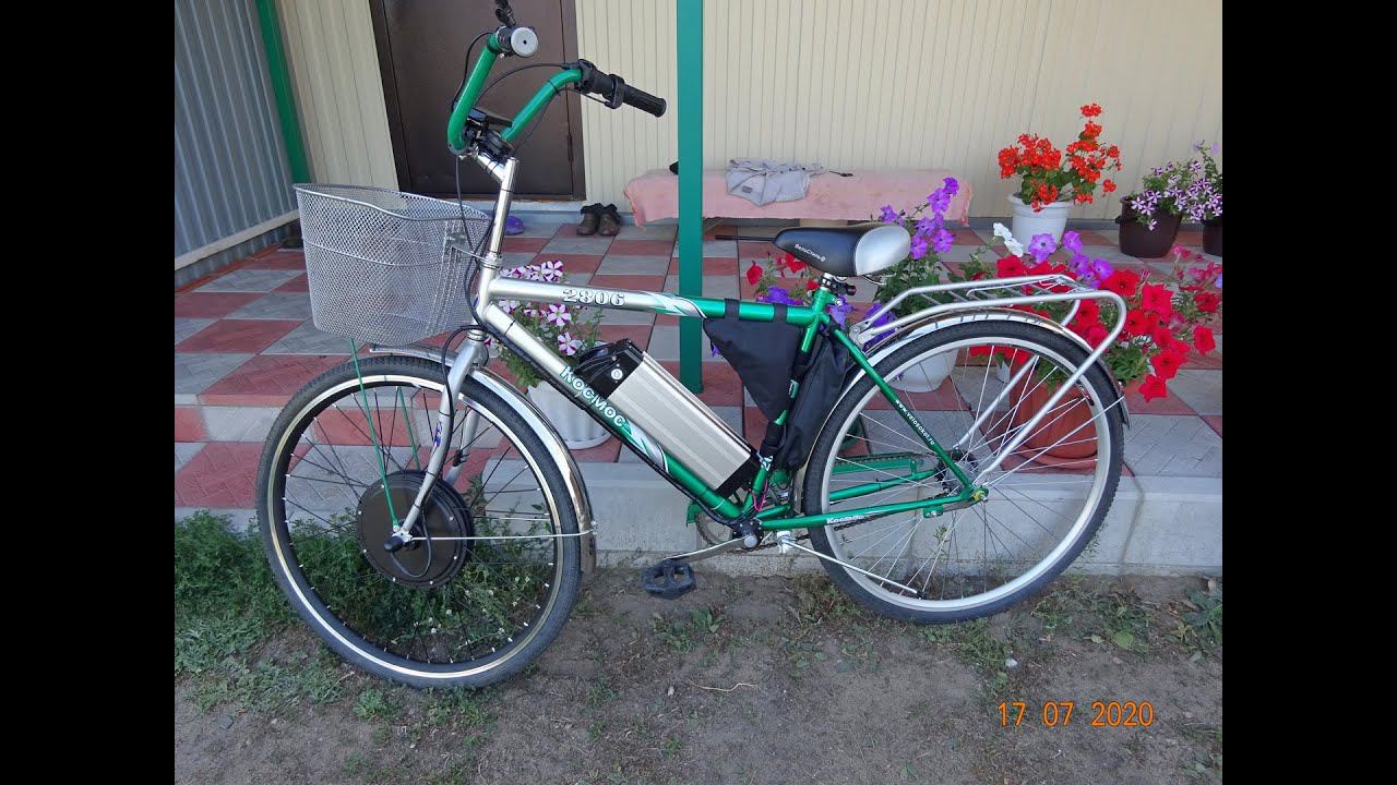 Переделка городского велосипеда в электро велосипед 500 Вт 48 В. смотреть онлайн