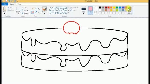 How to draw a cake | drawing a cake by ms paint смотреть онлайн
