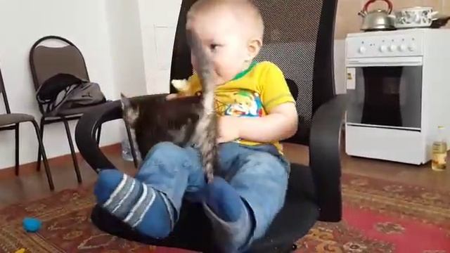 Котенок и ребенок. смотреть онлайн