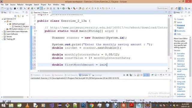 Introduction To Java Programming Exercise 2 13a смотреть онлайн