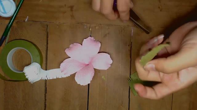 How to Make Rose of Sharon Paper flowers - Flower Making of Crepe Paper - Paper Flower Tutorial смотреть онлайн