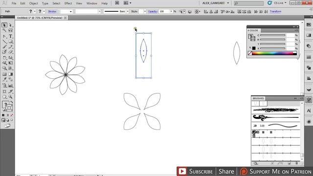 Illustrator Tutorial: Scatter & Pattern Brush, Rotate tool & Transform effect смотреть онлайн