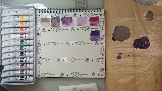 Как сделать фиолетовый цвет? Как добавить текстуру сухой кистью? смотреть онлайн