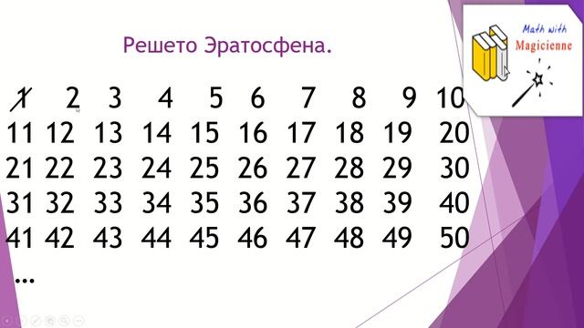 6 класс. Математика. Урок 4. "Простые и составные числа. Решето Эратосфена." смотреть онлайн