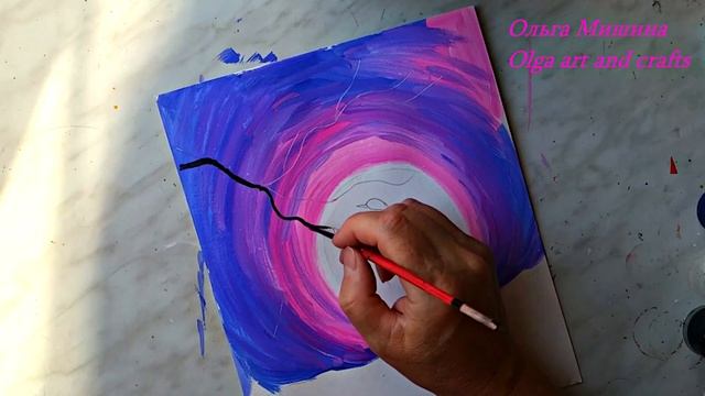 Как просто и быстро нарисовать закат и цаплю. смотреть онлайн