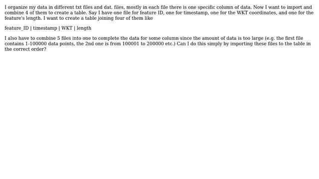GIS: Adding data column by column in postgreSQL database смотреть онлайн