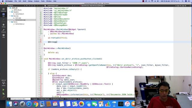 Tutorial Qt Creator - QJsonDocument смотреть онлайн