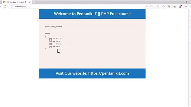 Array Reverse Function in PHP смотреть онлайн