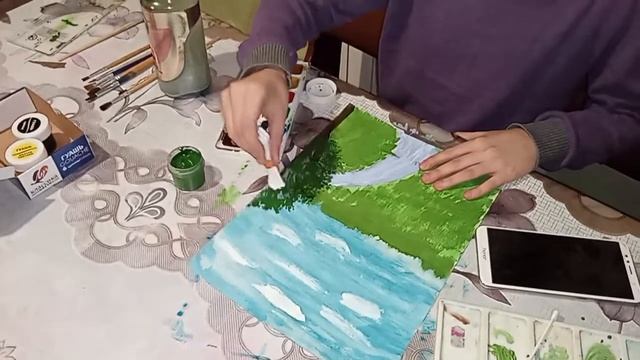 Рисую красками Рисунок Черемуху по видеоролику на стихотворение Есенина смотреть онлайн