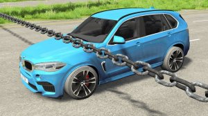 Автомобили против цепи  - BeamNG DRIVE