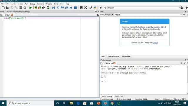 Python Programming #1 (Hindi) | Downloading Spyder and Hello world Program смотреть онлайн