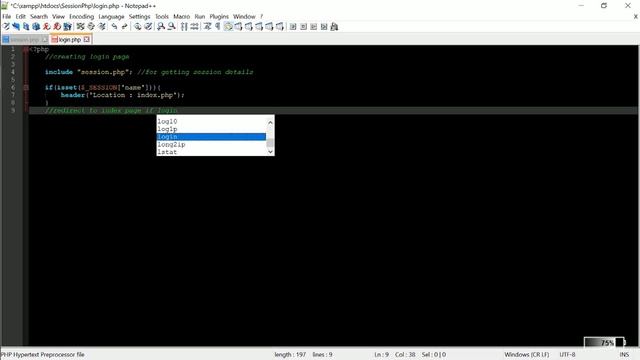 Session Login and Logout in PHP смотреть онлайн