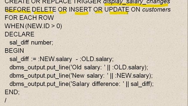 PL SQL Trigger смотреть онлайн