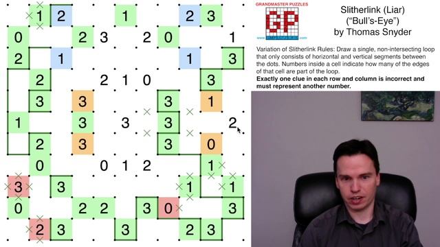 GMPuzzles - 2022/08/27 - Slitherlink (Liar) by Thomas Snyder смотреть онлайн