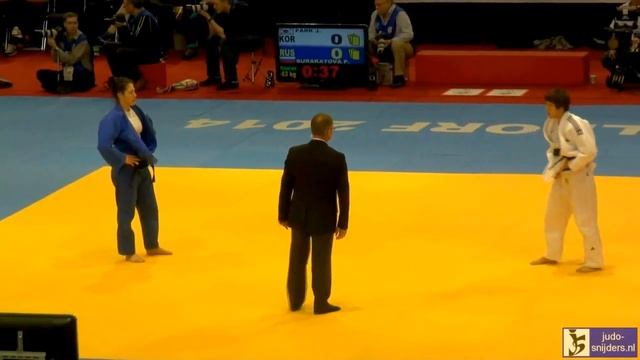 Judo 2014 Grand Prix Dusseldorf: Park (KOR) - Surakatova (RUS) [-63kg] смотреть онлайн