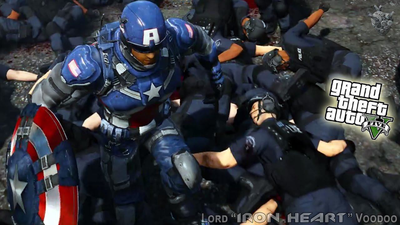 GTA V! ЭКСПЕРИМЕНТЫ ФОРТ ЗАНКУДО! КАПИТАН АМЕРИКА РУБИТ ЩИТОМ СОТНИ ВОЕННЫХ! GTA 5 MODS [ГТА 5 МОДЫ] смотреть онлайн