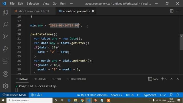 Past DateTime Picker Disable In Angular || Past Date disable In Angular || Angular || Angular Cours смотреть онлайн