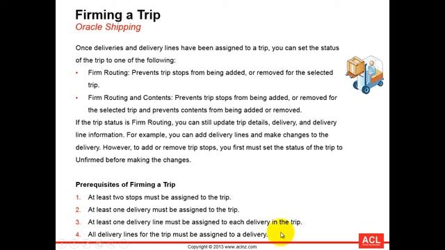 Firming a Trip in Oracle Shipping (on R12.2.3) смотреть онлайн