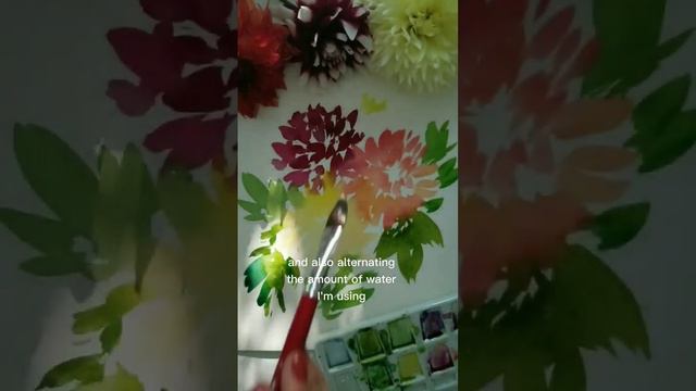 Dahlia season! #watercolor #textiledesign #surfacedesign #surfacepatterndesign #dahlia #painting смотреть онлайн