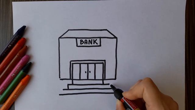HOW TO DRAW A BANK | EASY DRAWING | STEP BY STEP DRAWING FOR KIDS |EASY ART | HOW TO DRAW BUILDING смотреть онлайн