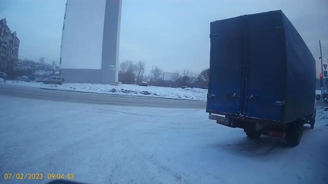 Видео за 07.02.2023 года Еду на объект вид передней камеры
