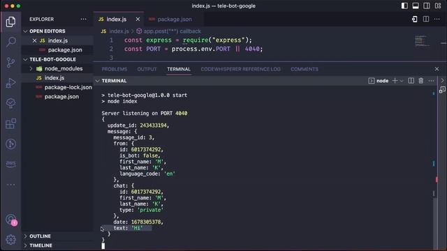 Creating a telegram bot using Node JS смотреть онлайн