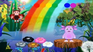 Мультик-игра. Лунтик учится рисовать-1. Изучаем цвета вместе с Милой