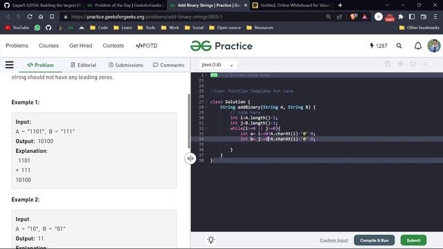 Day 148 - Add Binary Strings | Strings | GFG POTD 27 Nov смотреть онлайн