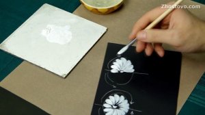 Урок 02. Учусь рисовать Жостово. Ромашка. Жостовская роспись для начинающих. Никита Гончаров