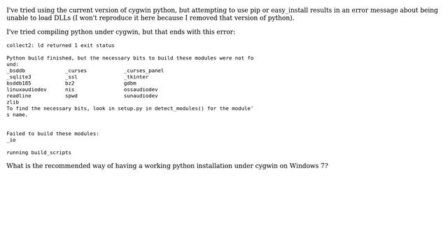 cygwin and python just don't work? смотреть онлайн