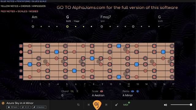 Blues Rock Anthem Jam Track Guitar Backing Track (A Minor 82 BPM)