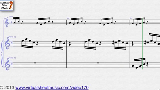 Johann Sebastian Bach, Toccata and Fugue in D minor for Violin and Piano sheet music - Video Score смотреть онлайн