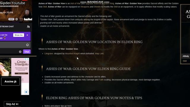Where to get Ash of War Golden Vow Elden Ring смотреть онлайн