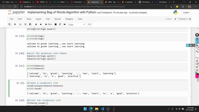 Implementing Bag of Words Algorithm with Python | MACHINE LEARNING IN KANNADA #9 | Charan H U смотреть онлайн