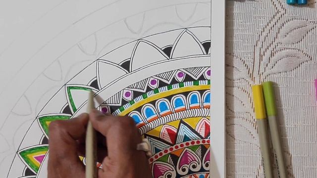 MANDALA ART | DOODLE ART | COLOURED PEN DRAWING | DESIGN | CREATIVE ART | смотреть онлайн