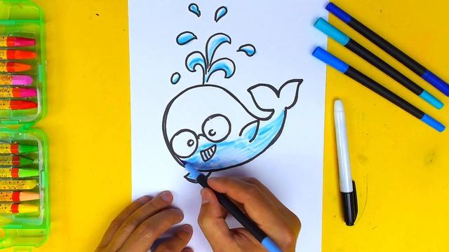 Урок рисования - РИСУЕМ КИТА смотреть онлайн