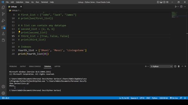 Part 1 - Lists in Python | Indexes, Negative Indexing and more | Aksh Y смотреть онлайн