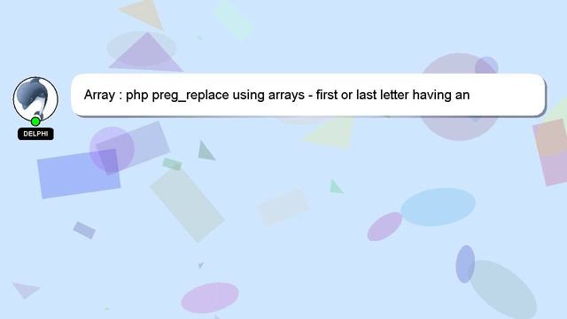 Array : php preg_replace using arrays - first or last letter having an accented character does not смотреть онлайн