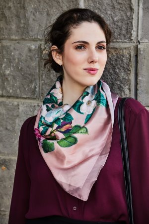 Платок шелковый (атлас) "10801" вид 2