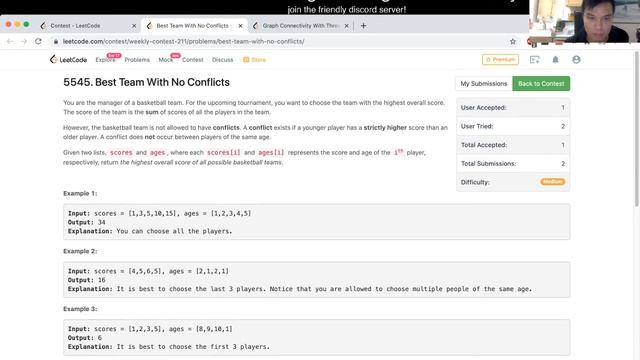 1626. Best Team With No Conflicts (Leetcode Medium) смотреть онлайн