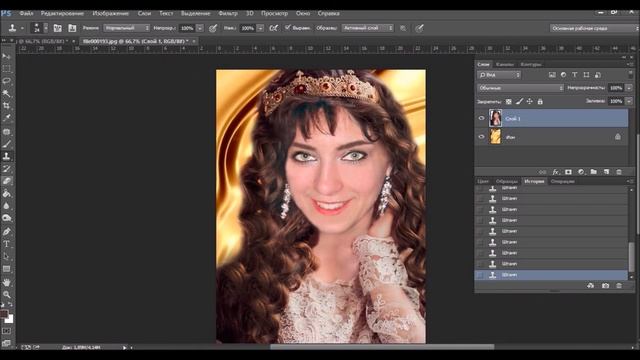 Урок по созданию фона женского портрета в Adobe Photoshop CC