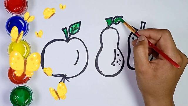 Bolalar uchun mevalarni chizish/Drawing fruits for children/Рисование фрукты для детей смотреть онлайн